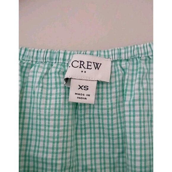 J. Crew Gingham Cotton-blend Poplin Raglan Tiered Mini Dress - Picture 5 of 9